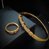 Gold Plated Premium Bangle + Ring